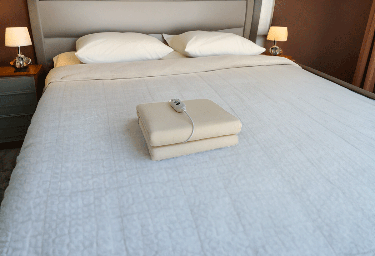  Απεικονίζεται το υπόστρωμα πάνω στο κρεβάτι ενός υπνοδωματίου 